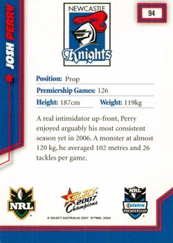 2007 Select Champions #94 Josh Perry Back
